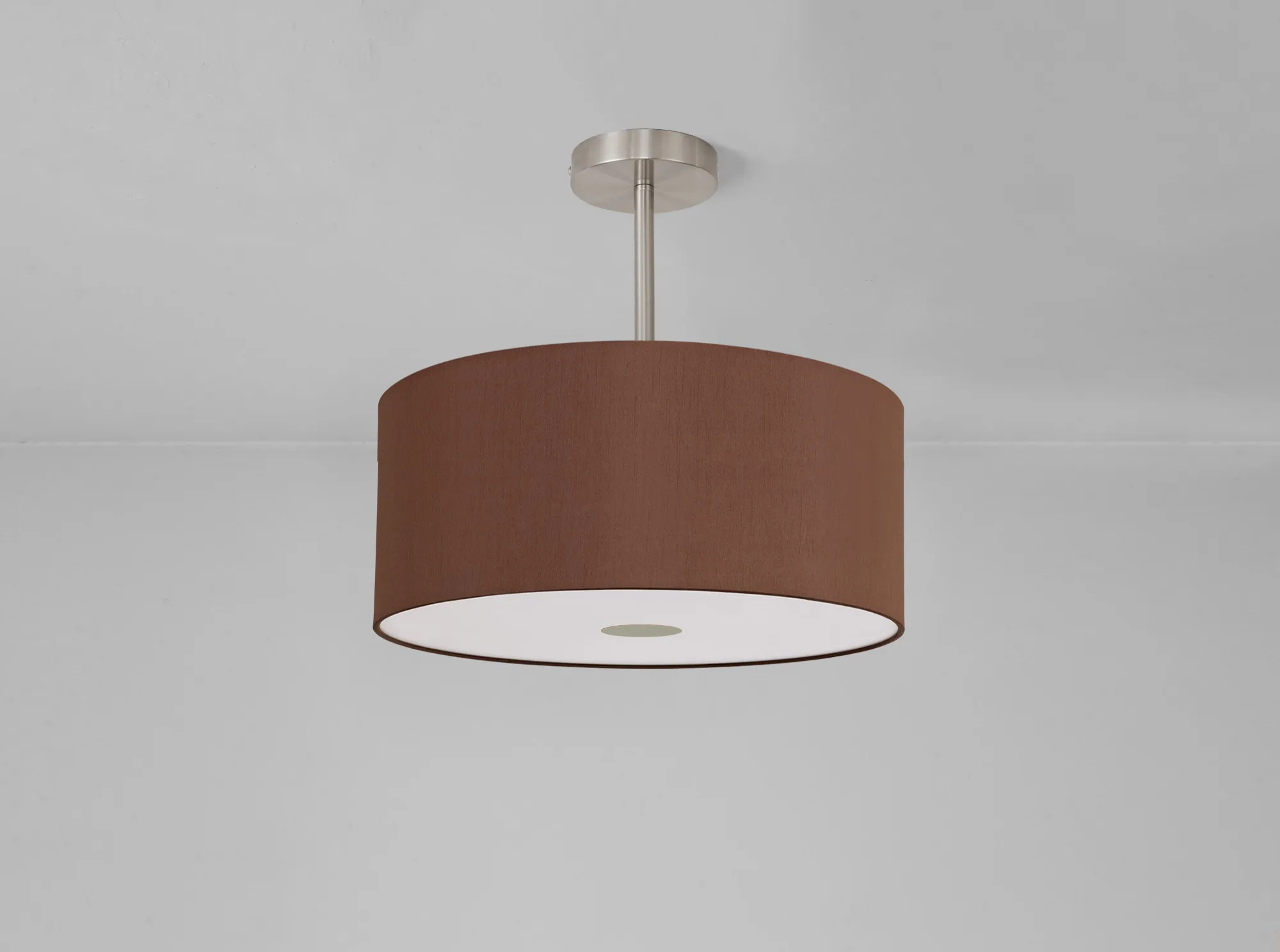 Baymont 40cm Semi Flush 1 Light Satin Nickel, Raw Cocoa/Grecian Bronze, Frosted Diffuser DK0258  Deco Baymont SN RC